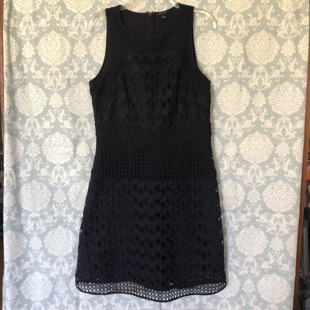 Ann Taylor navy lace sheath dress